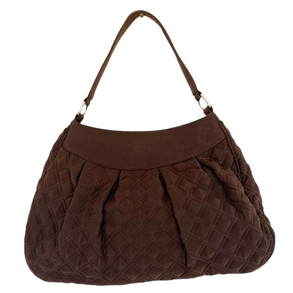 Vera Bradley Brown Espresso Quilted Microfiber Shoulder Handbag Purse Tote - Picture 4 of 10